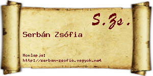 Serbán Zsófia névjegykártya